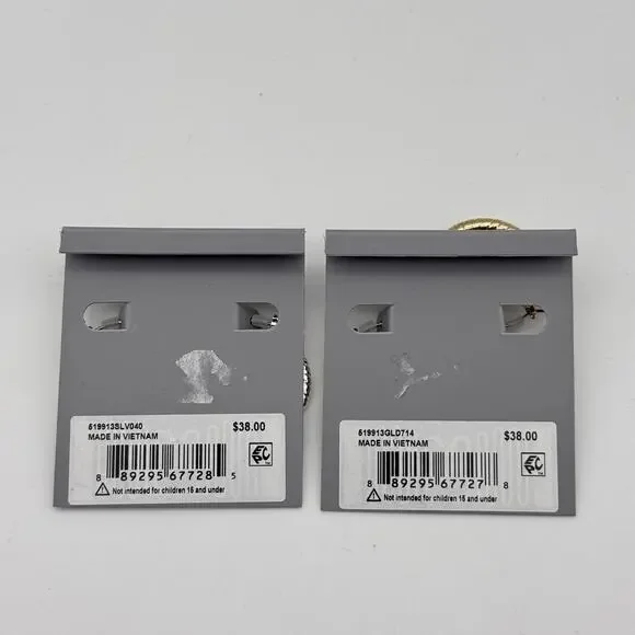 Robert Lee Morris Hoop Earrings Set of 2 Pairs Silver Gold Tone Textured NEW - Picture 2 of 9